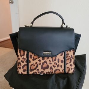 Aimee Kestenberg animal print calf leather satchel